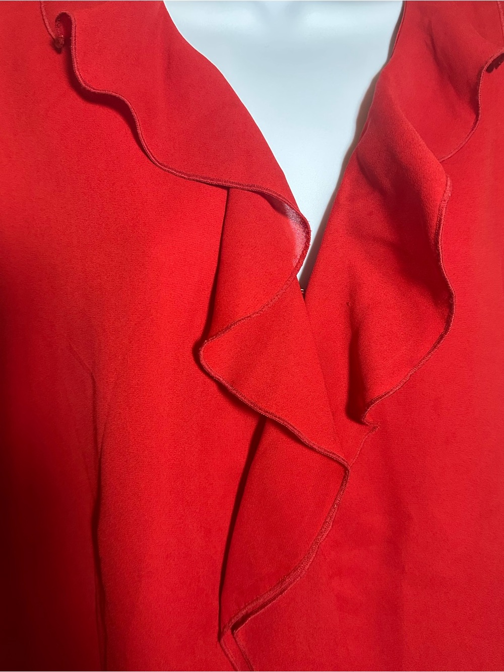 #189 Red Ruffle Front Blouse - Picture 2 of 5
